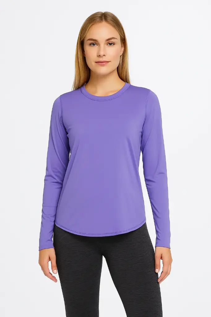 Camiseta deportiva manga larga morada