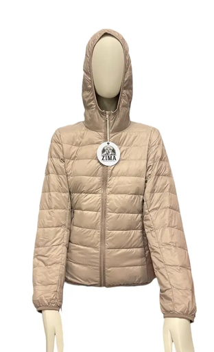Chaqueta Zima Plumas Beige - Mujer