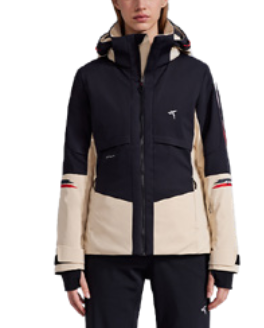 Tittallon - Women's 4-way-stretched fashion Ski jacket black & beige