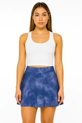 Falda tie-dye azul