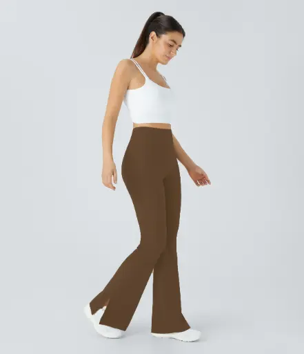 Legging flare marrón