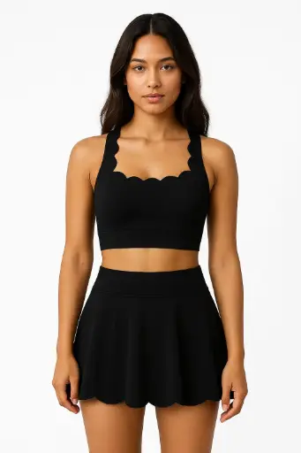 Falda curvitas negra